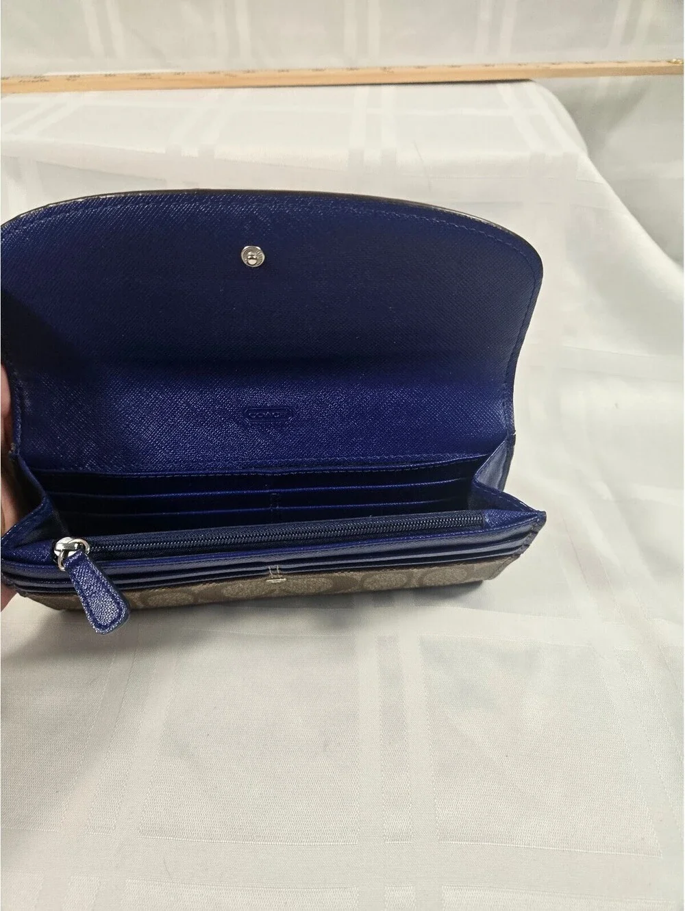 Beautiful Coach Peyton Signature Slim Envelope Wallet Khaki
